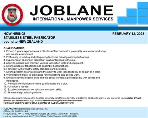 joblane international manpower services inc|poea job hiring new zealand.